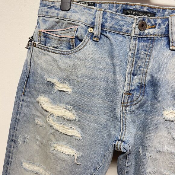 Cult Of Individuality Rebel Straight Men's W34 L34 Japanese Selvedge Denim Jeans - Picture 8 of 16